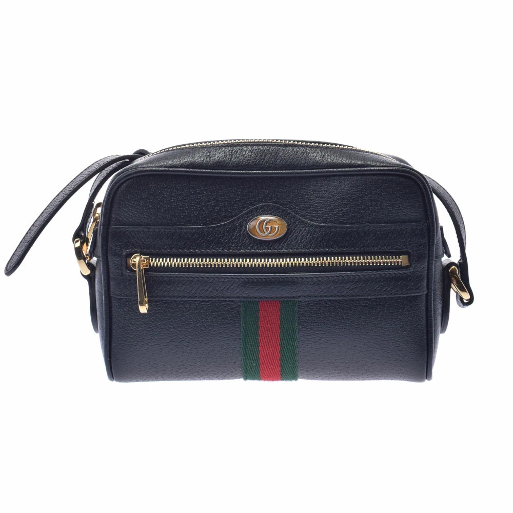 GUCCI Ophidia Shoulder Bag Black Calfskin